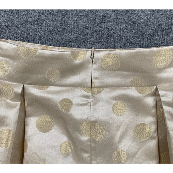 Eliza J Skirt Womens 6 Metallic Blend Polka Dot Lined Flare Pleated Pockets - Picture 11 of 13